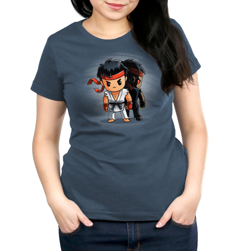 An officially licensed women's Street Fighter Ryu and Evil Ryu T-shirt by Capcom.