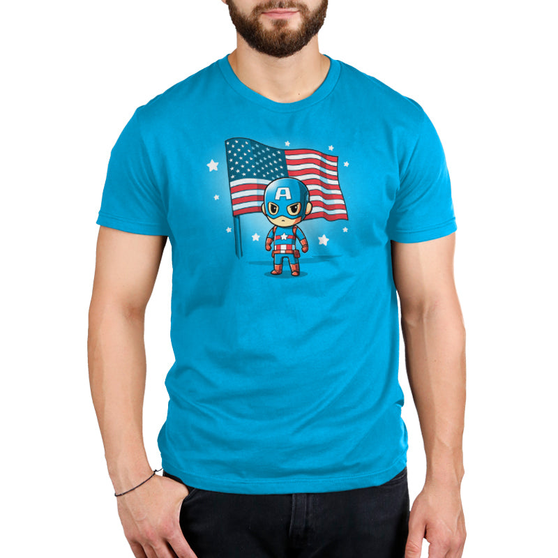 Officially licensed Marvel Captain America men's t-shirt.