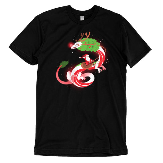 Upgrade your holiday wear with this festive Christmas Dragon V2 t-shirt from TeeTurtle featuring a candy cane dragon.