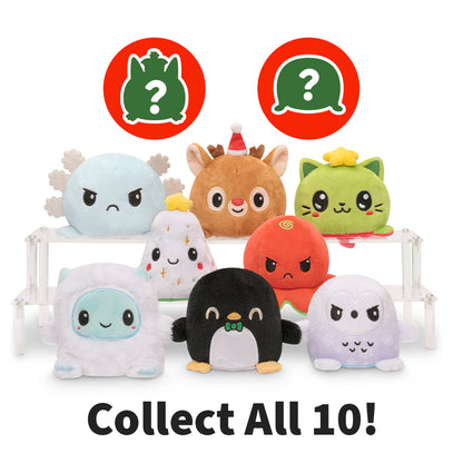 A group of TeeTurtle Reversible Plushies Holiday Mystery Box, including festive and reversible collectible toys.