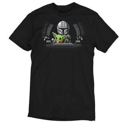 Officially licensed Star Wars Co-Pilot t-shirt featuring Baby Yoda and Mando.