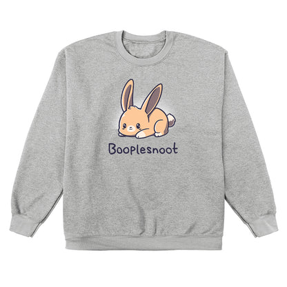 Crew Neck Sweatshirt_TeeTurtle Booplesnoot heather gray t-shirt featuring a cute little bunny just being cute.