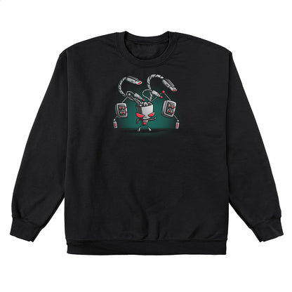 Crew Neck Sweatshirt_TeeTurtle black Gir (Duty-Mode) apparel featuring Gir with an array of weapons drawn.