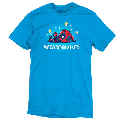 A blue My Everything Hurts (Deadpool) T-shirt from Marvel.