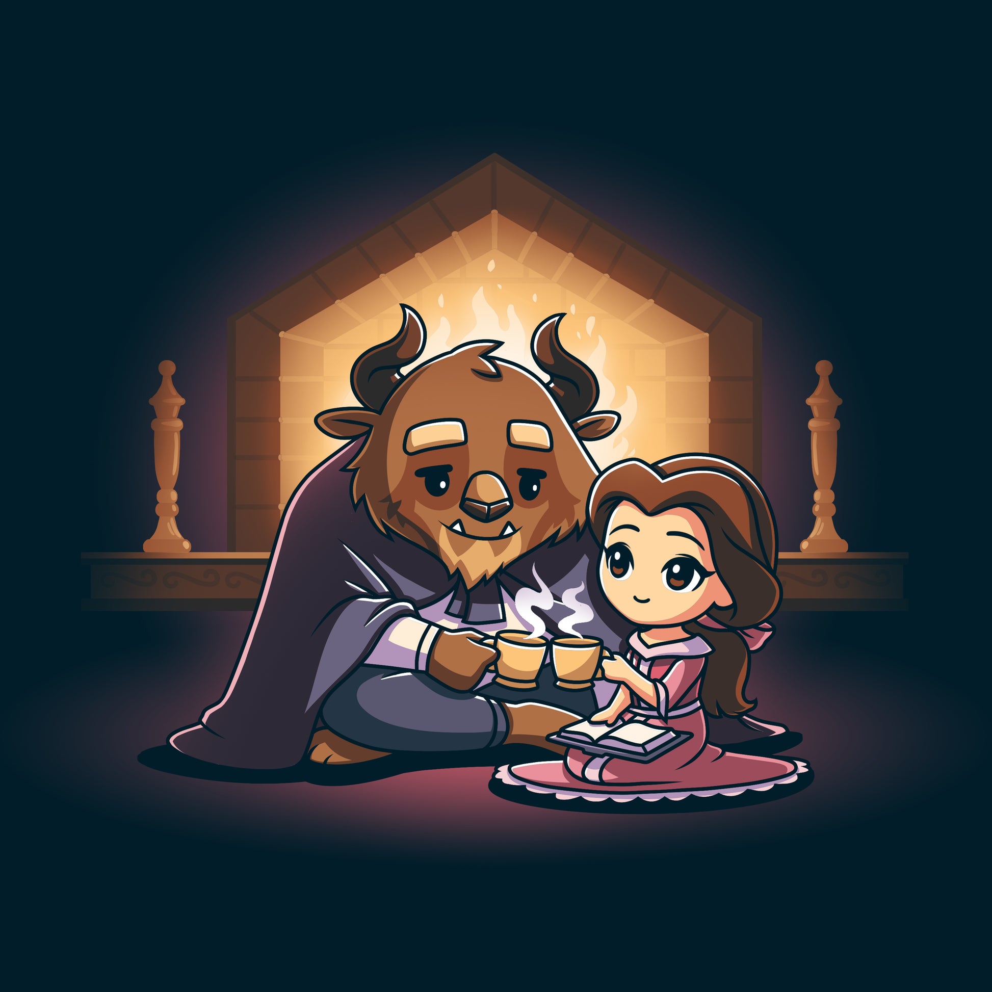 Officially licensed Disney Cozy Beast and Belle tee.