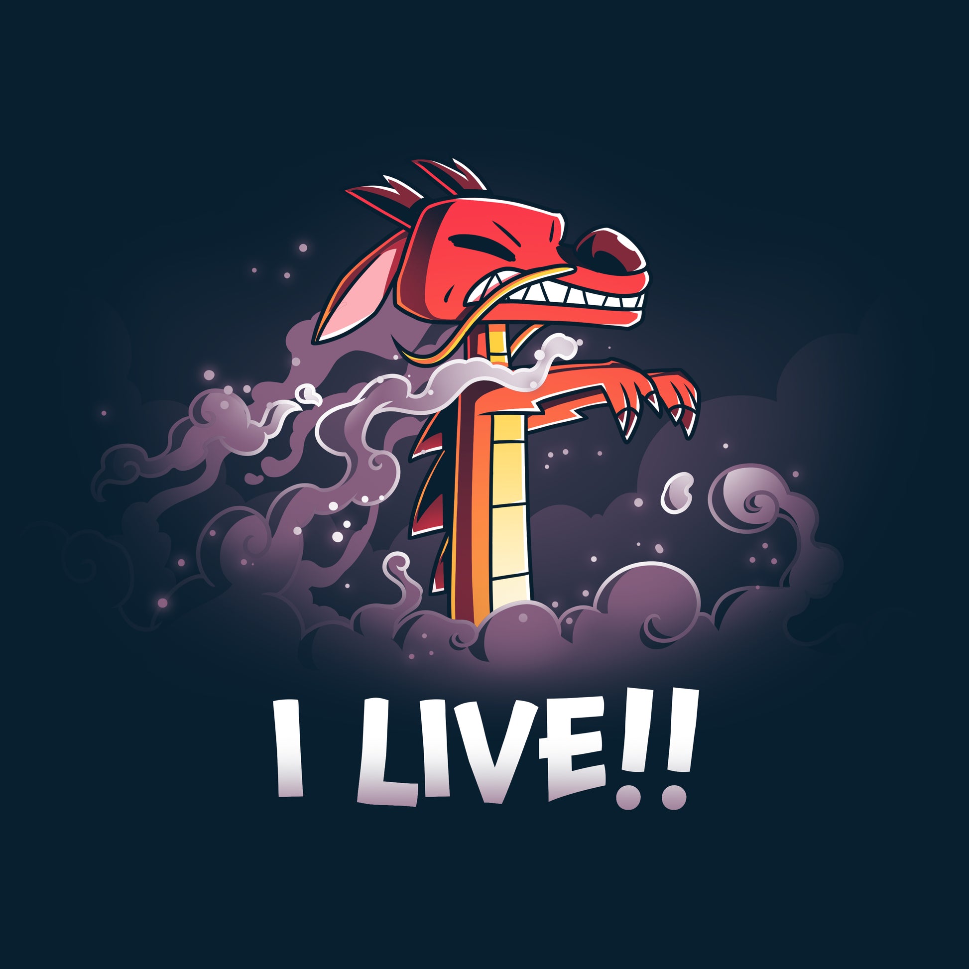 An I Live!!-themed Disney T-shirt featuring a cartoon dragon.