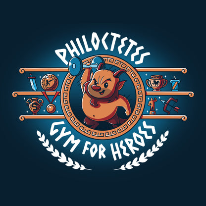A Disney-inspired T-shirt logo for Disney's Philoctetes Gym For Heroes.