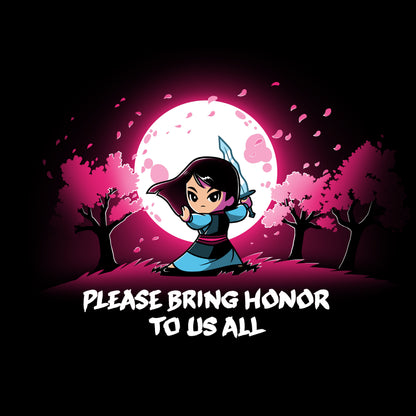 A Disney T-shirt called "Please Bring Honor To Us All," inspired by Mulan.