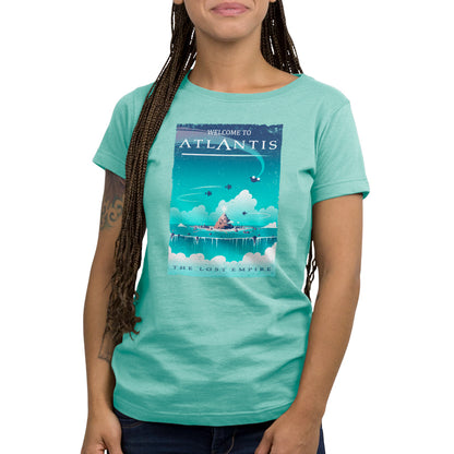 A women's Disney Atlantis Travel Poster t-shirt.