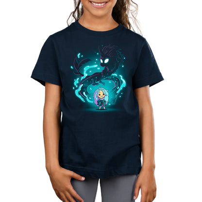 A girl wearing an Epic Sisu from Disney image on her unisex tee.