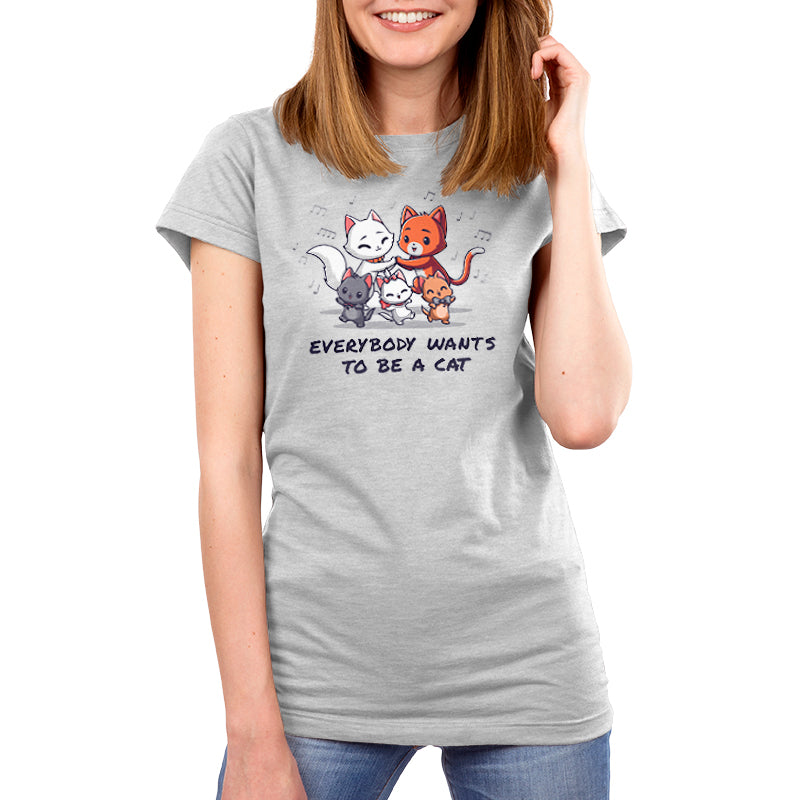 Disney's officially licensed Everybody Wants to Be a Cat women's premium T-shirt.