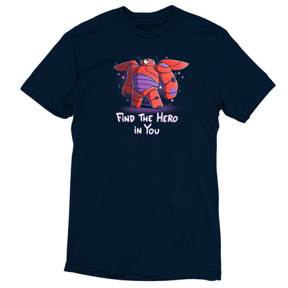 Find the Baymax hero in your Disney "Find the Hero in You" t-shirt.