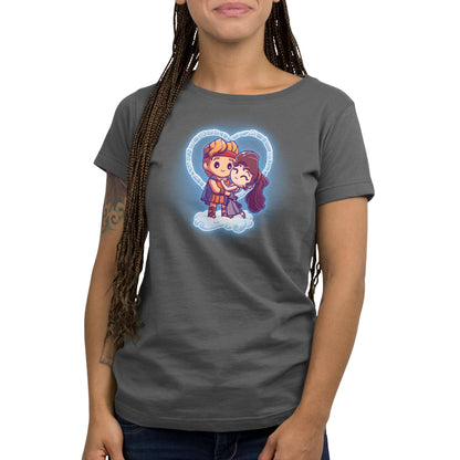 A licensed Disney t-shirt featuring an image of Hercules and Megara holding hands.