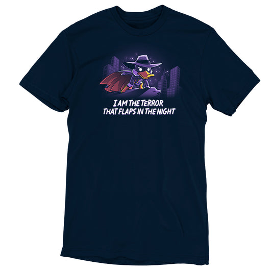 An officially licensed Disney Darkwing Duck T-shirt that says i don't want to be a vampire.