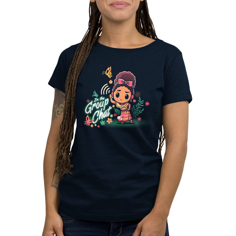 An officially licensed Disney Encanto women's t-shirt featuring an image of a girl in a flower.
