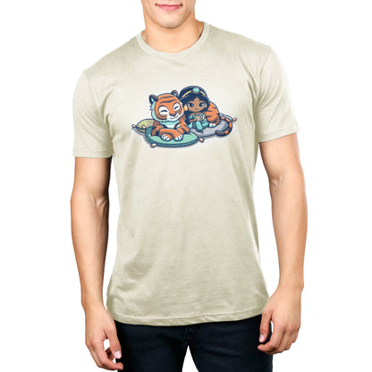 An officially licensed Disney Aladdin t-shirt featuring Jasmine and Rajah.
