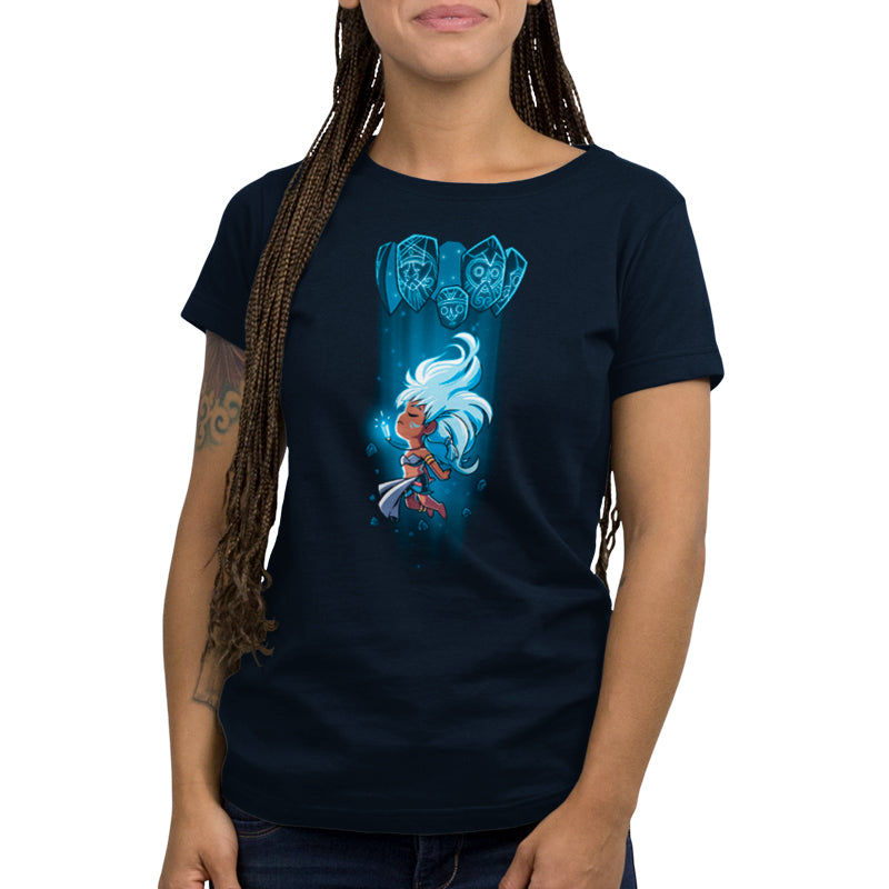 A women's Disney t-shirt featuring an image of Kida and the Heart of Atlantis.