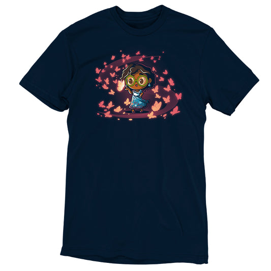A Disney magical t-shirt with an image of Mirabel's Magical Butterflies from the officially licensed movie Encanto.