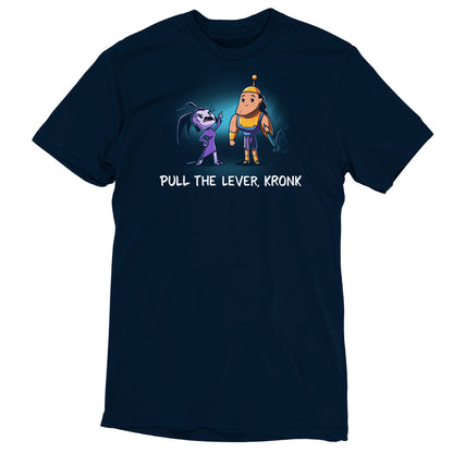 A Disney officially licensed Pull the Lever Kronk t-shirt featuring Yzma and Kronk with the phrase "pull the lever, drink.