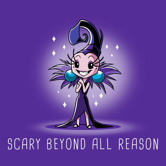 Officially licensed Disney Yzma T-shirt made with super soft ringspun cotton, featuring the Scary Beyond All Reason design.