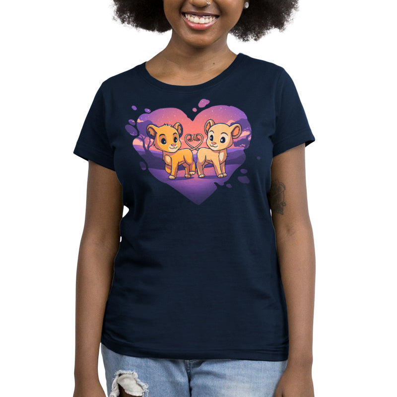 Officially licensed Simba and Nala women's t-shirt from Disney.
