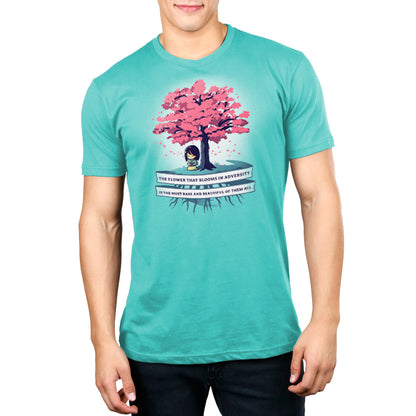 A man wearing The Flower That Blooms in Adversity t-shirt by Disney.