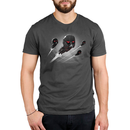 A Dark Troopers-themed men's t-shirt featuring a flying man, by Star Wars.