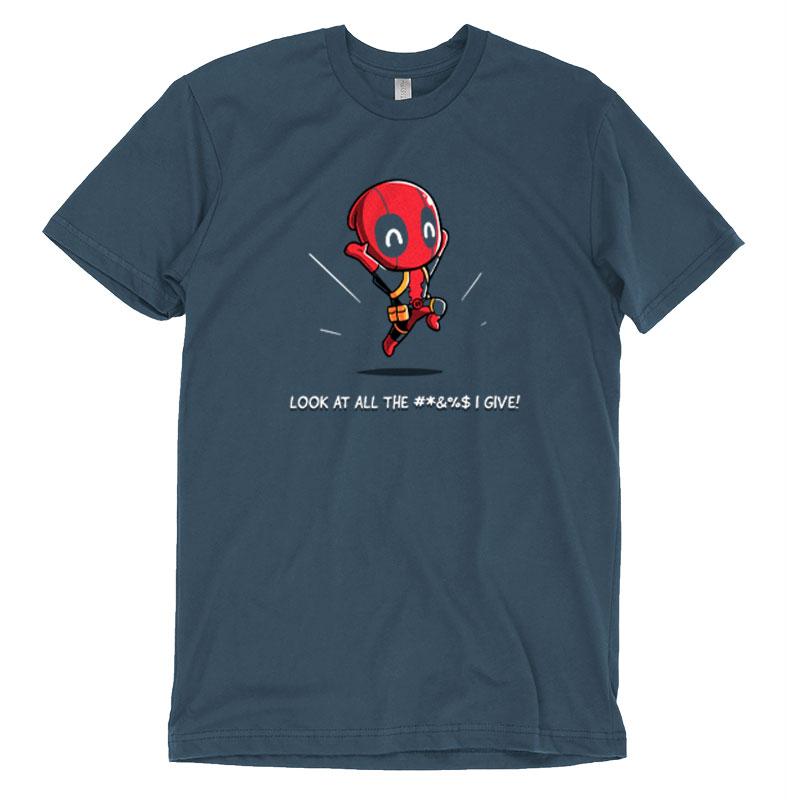 Officially licensed Marvel - Deadpool/X-Men Deadpool Gives Zero #*&%$ T-shirt with the words, look at all the sharks.