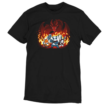A TeeTurtle Dragon Fight t-shirt featuring a fire-breathing dragon on super soft ringspun cotton.