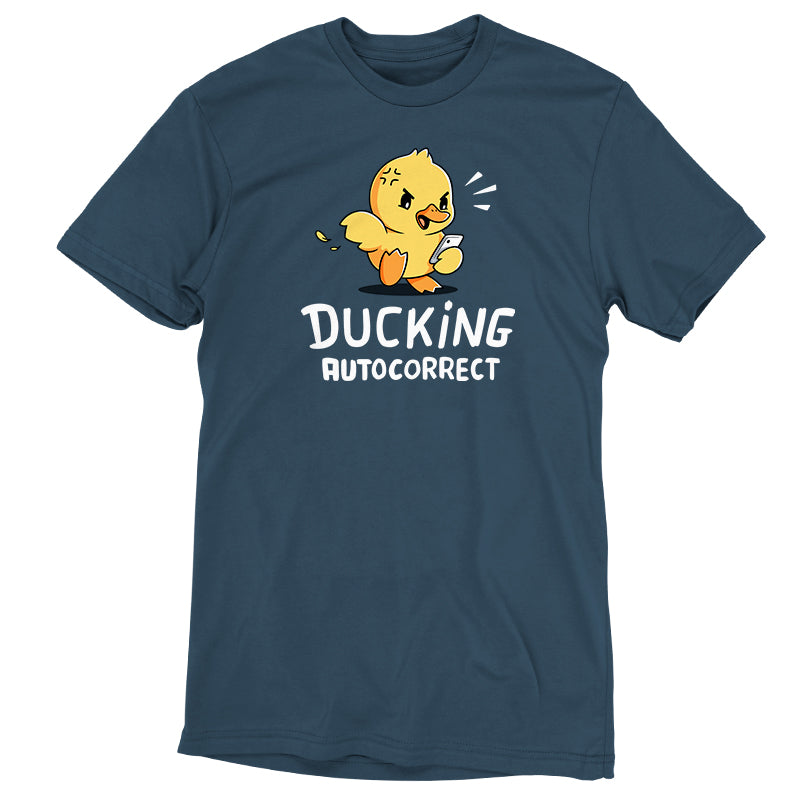 TeeTurtle Ducking Autocorrect denim blue original t-shirt.