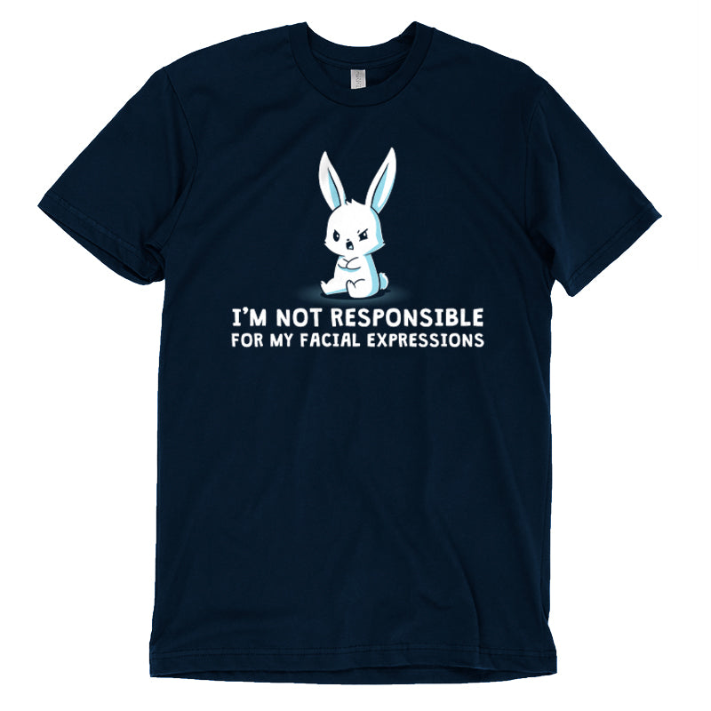 A navy blue I'm Not Responsible For My Facial Expressions t-shirt by TeeTurtle.