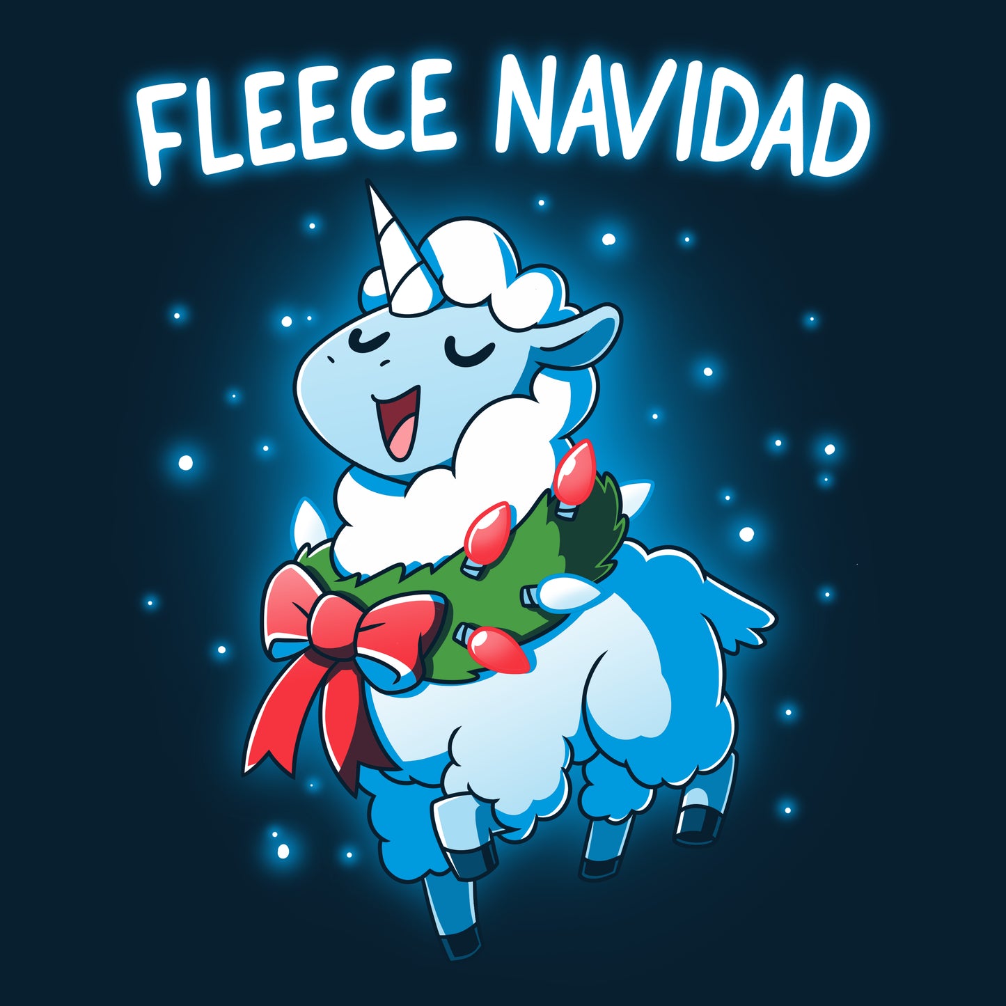 Fleece Navidad TeeTurtle T-shirt for llamacorns.