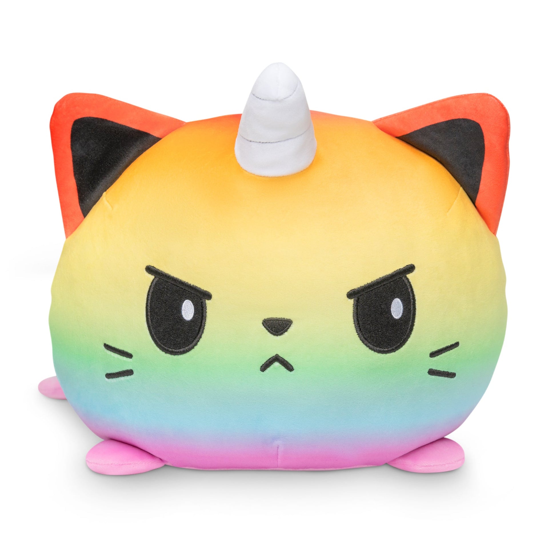 A TeeTurtle Giant Moody Kittencorn Plushie, perfect for cuddling and decorating.