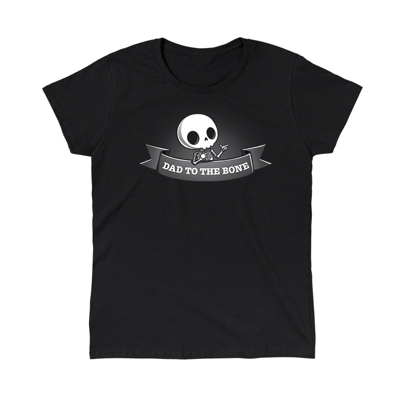 Classic Cotton T-shirt_TeeTurtle black Dad to the Bone featuring a skeleton making finger guns.