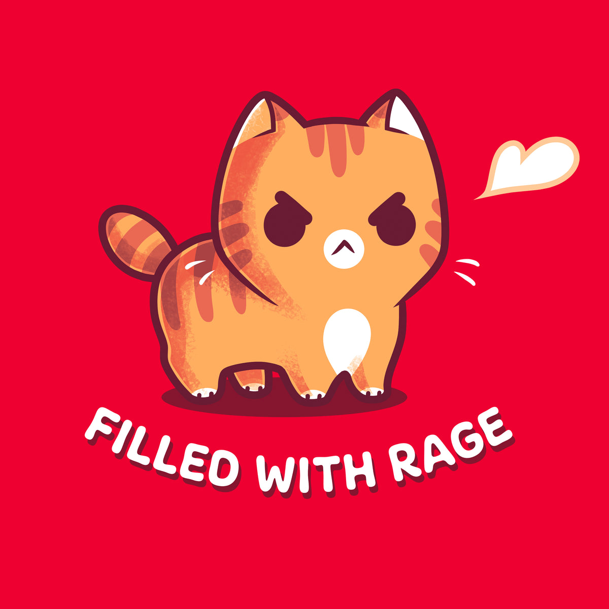 Kids' Classic T-Shirt_TeeTurtle red Filled With Rage Kids' Classic T-Shirt featuring an angry orange tabby cat puffed up with its tail raised and a small white puff beside it, with the text "Filled With Rage."