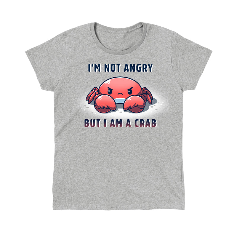 Classic Cotton T-shirt_TeeTurtle Feeling Crabby heather gray t-shirt featuring a grumpy looking crab.