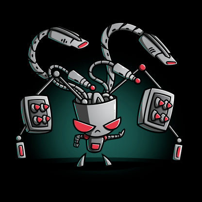 Crew Neck Sweatshirt_TeeTurtle black Gir (Duty-Mode) apparel featuring Gir with an array of weapons drawn.