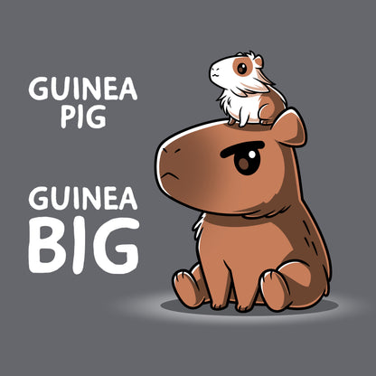 Classic Cotton T-shirt_TeeTurtle charcoal gray Guinea Pig Guinea Big apparel featuring a guinea pig sitting on a capybara’s head.