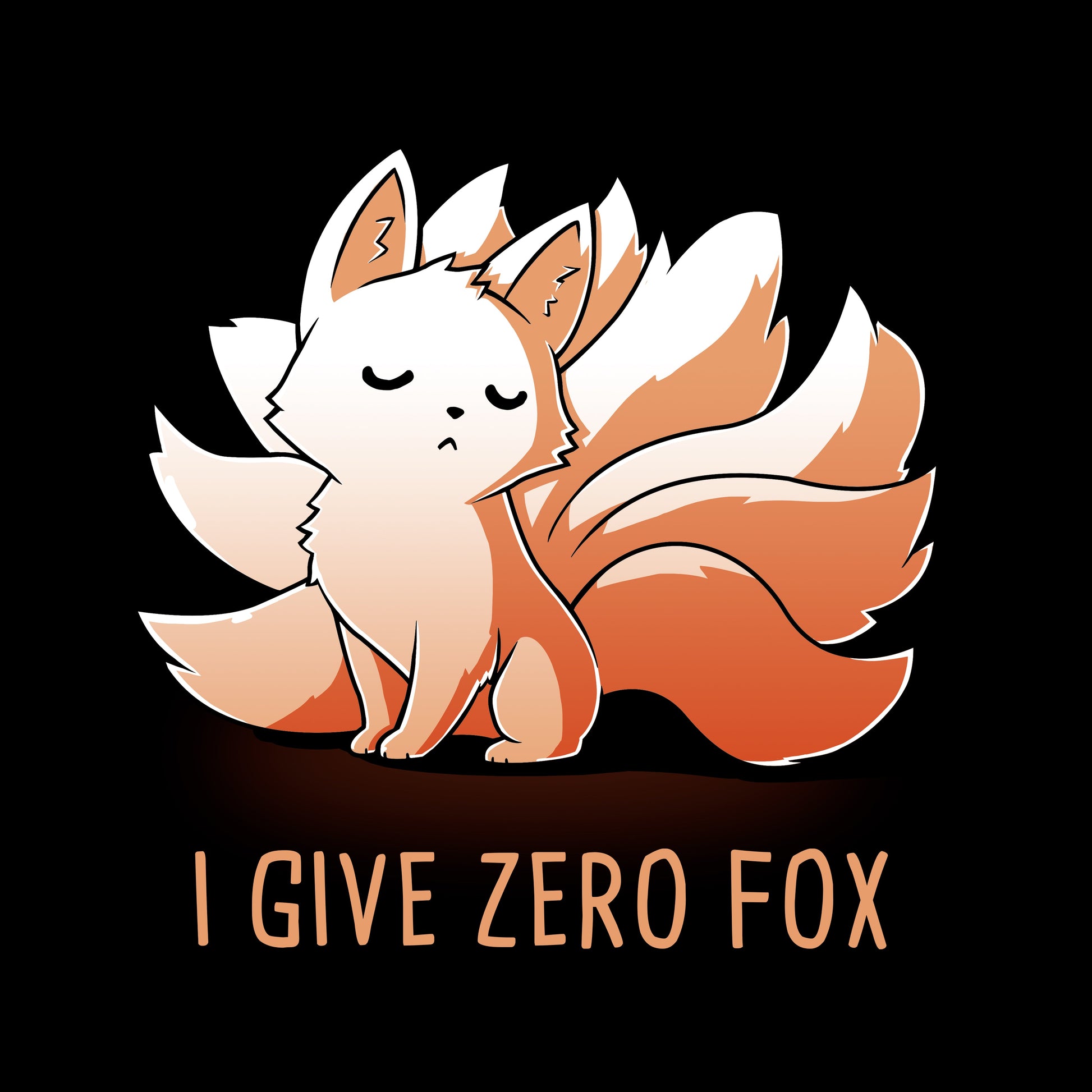 Classic Cotton T-shirt_TeeTurtle black I Give Zero Fox. Featuring a haughty kitsune.