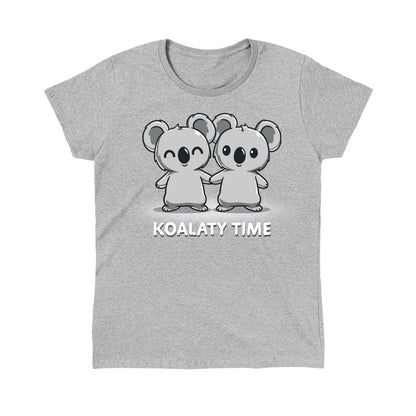 Classic Cotton T-shirt_TeeTurtle Koalaty Time heather gray T-shirt featuring koalas holding hands.