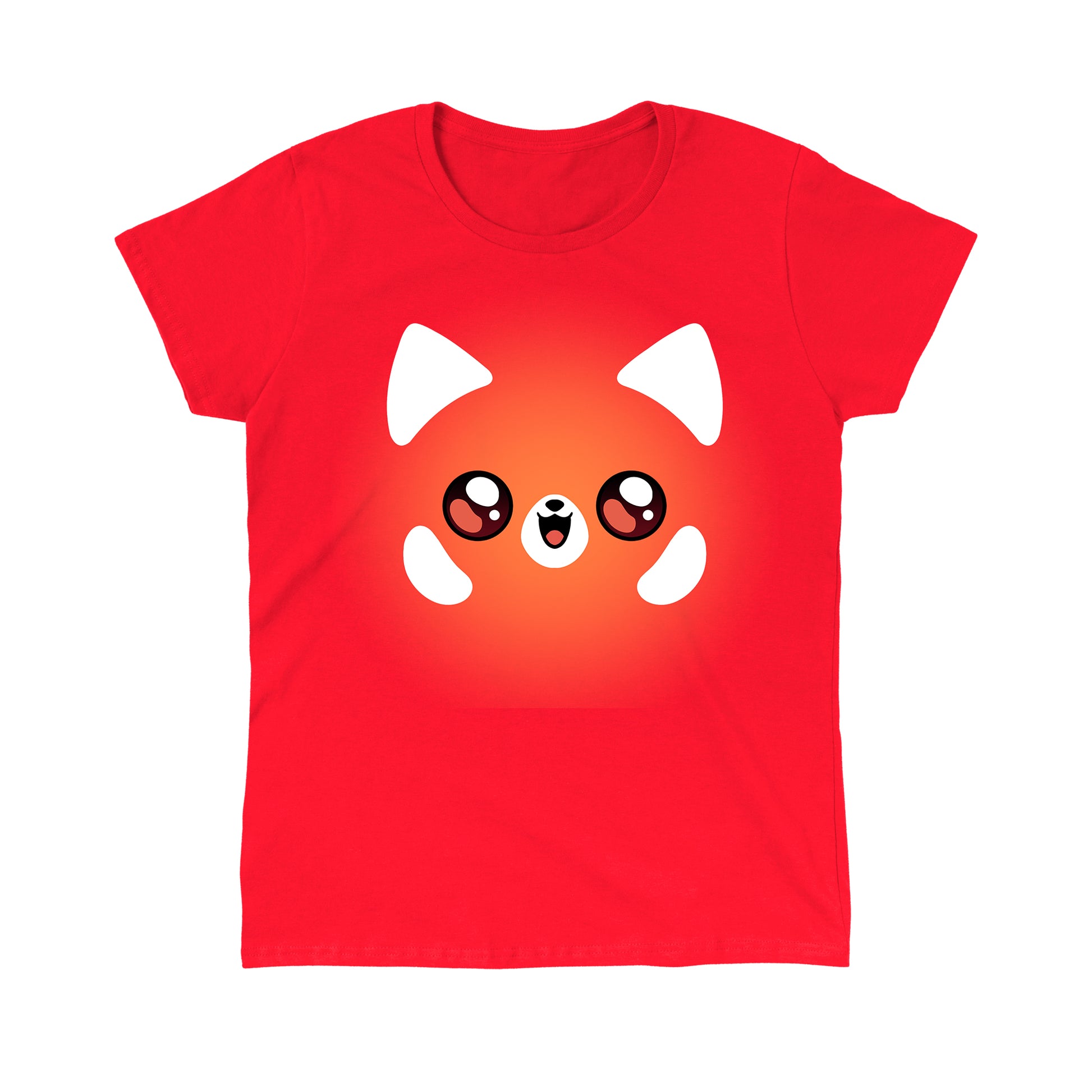 Classic Cotton T-shirt_TeeTurtle Red Panda  T-Shirt red t-shirt featuring a kawaii panda face.