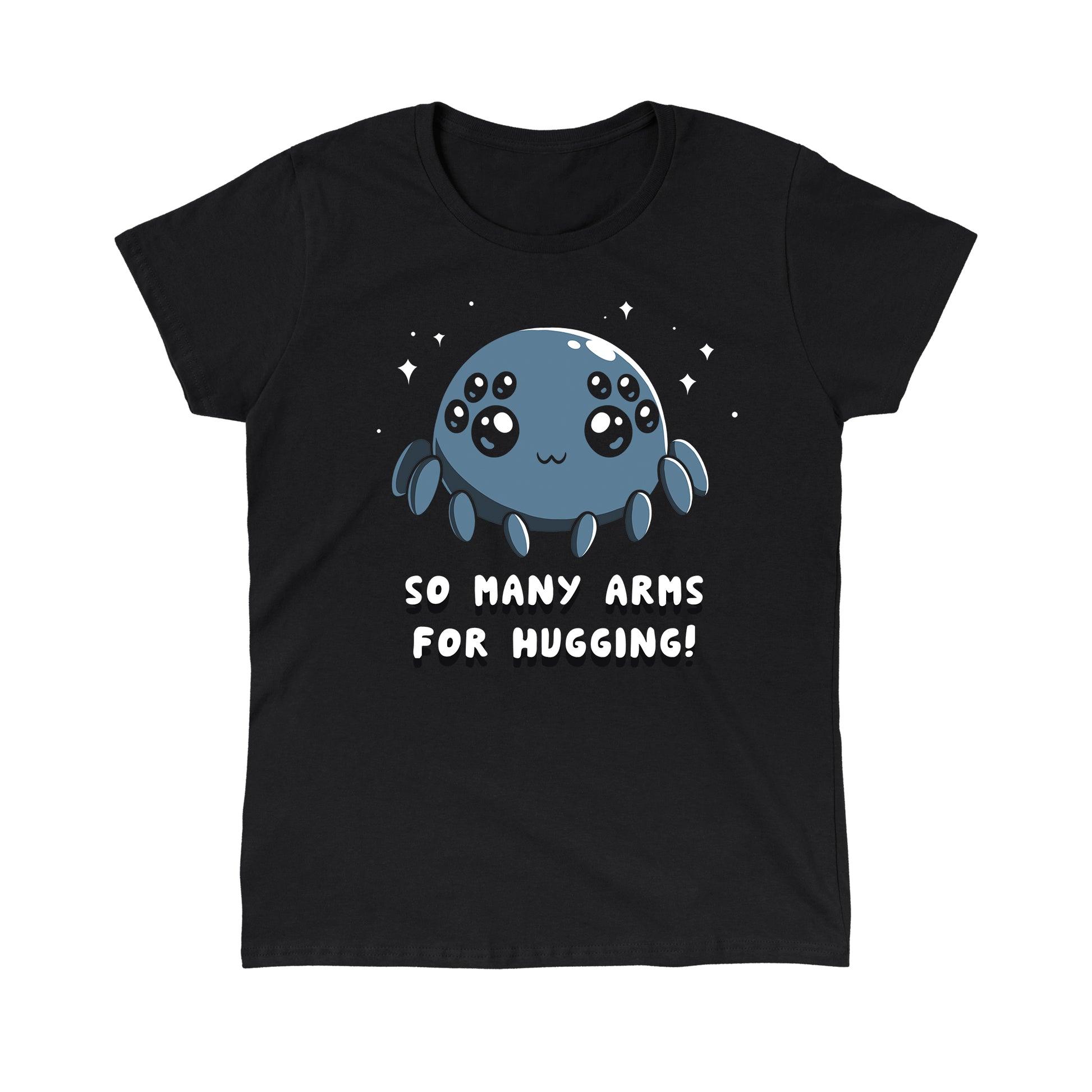 Classic Cotton T-shirt_TeeTurtle Spider Hugs black t-shirt featuring a cute spider looking for hugs