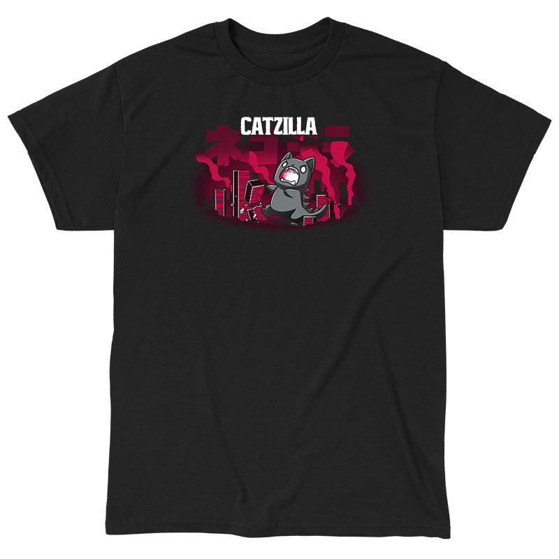 monsterdigital Catzilla Funny Cute Nerdy T shirts Premium Cotton T Shirt Men s XL