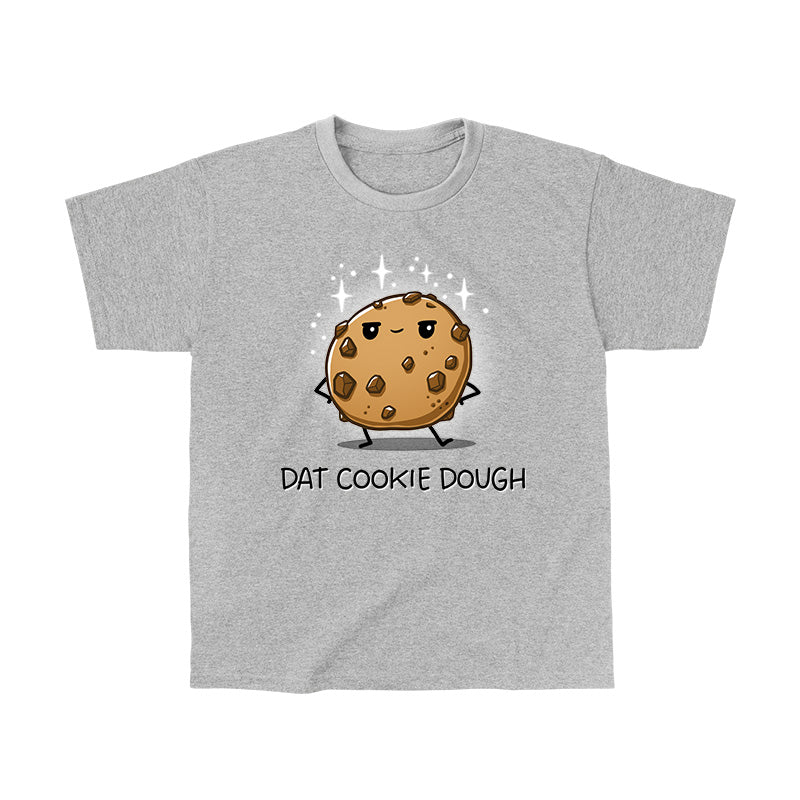 Classic Cotton T-shirt_TeeTurtle heather gray Dat Cookie Dough t-shirt featuring a cookie with a sassy expression and stick-figure hands on its hips.