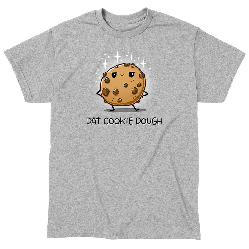 Classic Cotton T-shirt_TeeTurtle heather gray Dat Cookie Dough t-shirt featuring a cookie with a sassy expression and stick-figure hands on its hips.