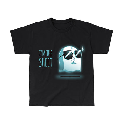 Classic Cotton T-shirt_Teeturtle I'm the Sheet black t-shirt featuring a smug-looking ghost wearing sunglasses, arms crossed over its chest with 'I'm the Sheet' written next to it.