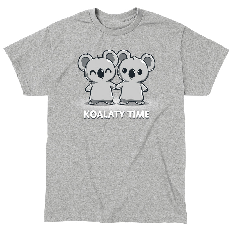 Classic Cotton T-shirt_TeeTurtle Koalaty Time heather gray T-shirt featuring koalas holding hands.