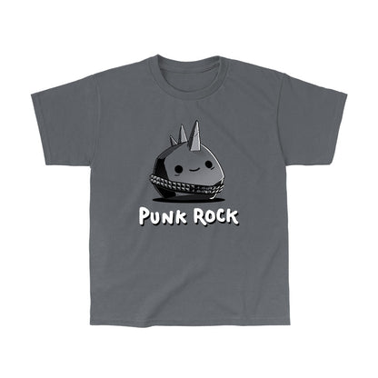 Classic Cotton T-shirt_TeeTurtle Punk Rock charcoal gray t-shirt featuring a rock with spikes and a studded belt.
