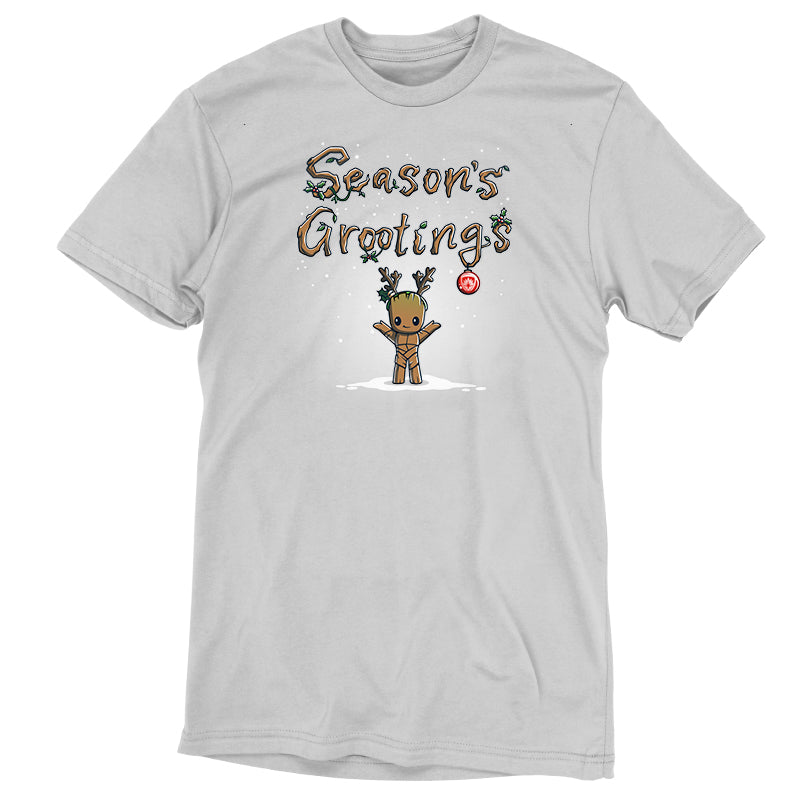 A Marvel t-shirt featuring a reindeer and the phrase "Season's Grootings.