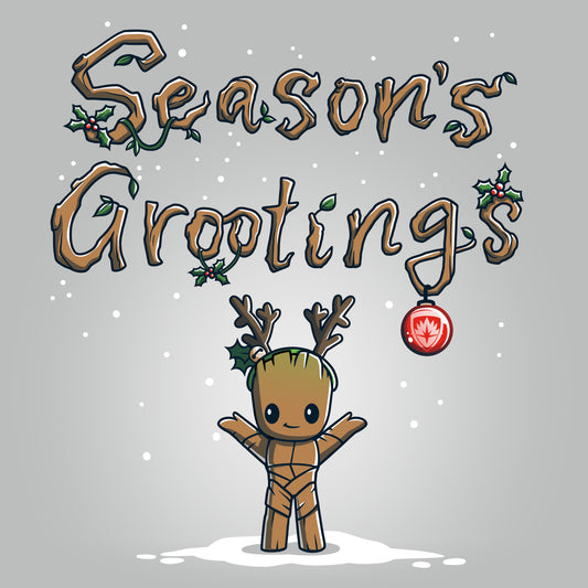 A Marvel Season's Grootings spreading holiday cheer with the words season's greetings.